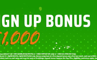 DraftKings Sportsbook NJ: $50 Risk-Free Bet, $1000 Deposit Bonus
